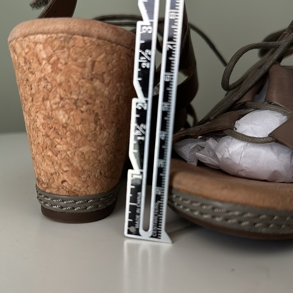 Clarks Women's Helio Mindin Cork Wedge Open Toe Strappy Lace Up Sandals - Picture 11 of 14